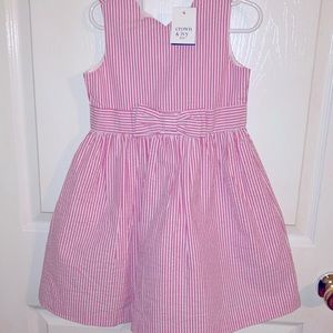 NWT Crown & Ivy seersucker dress (pink and white stripes).